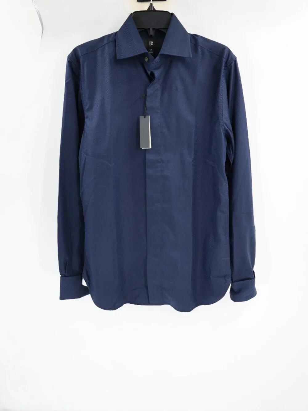 NWT Banana Republic Dress Shirt Mens Small True Slim Fit Herringbone Button Blue